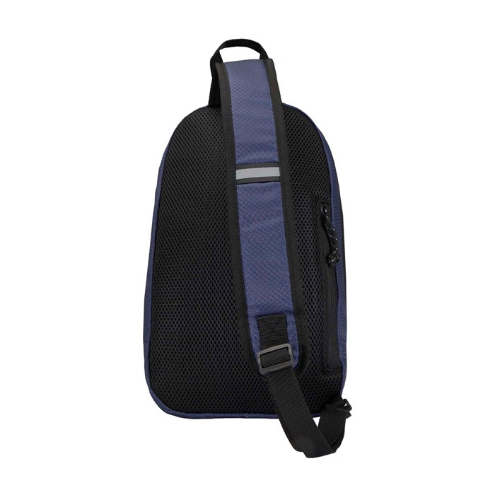 Bolsa bandolera de hidratación con tejido reciclado impermeable 6L color azul marino segunda vista trasera