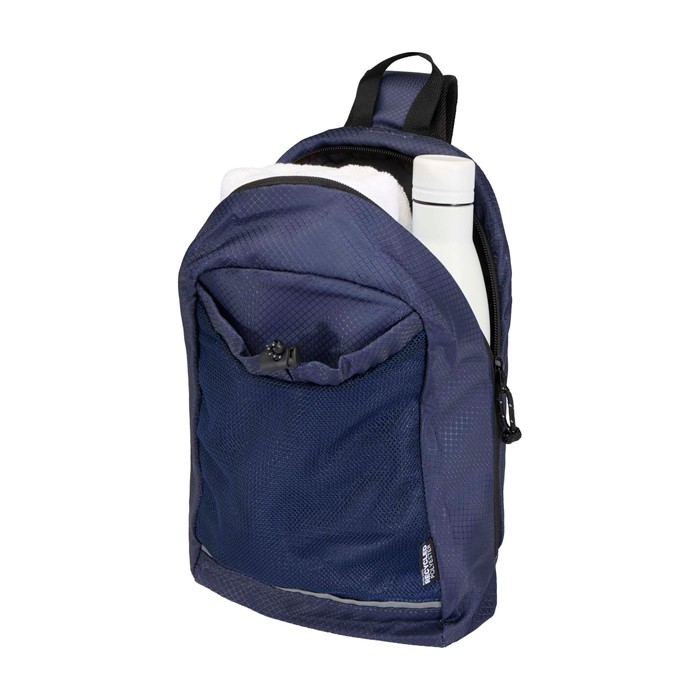 Bolsa bandolera de hidratación con tejido reciclado impermeable 6L color azul marino segunda vista