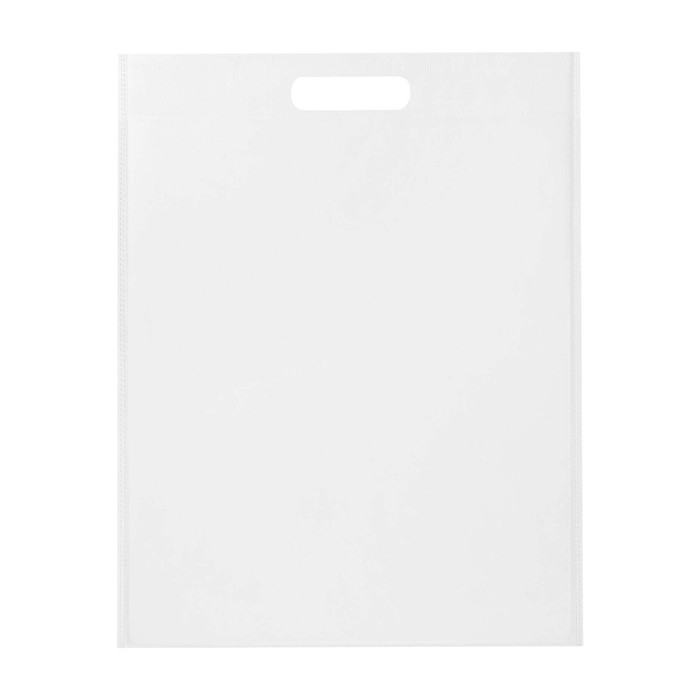 Bolsa de non woven reciclado termosellada y ultraresistente 5L color blanco segunda vista frontal