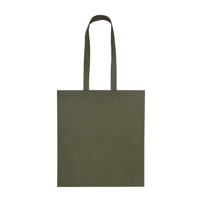 Bolsa multiusos de non woven reciclado resistente al desgarro 6L color verde oscuro tercera vista frontal