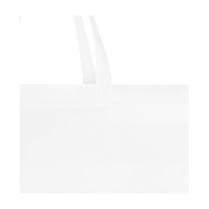 Bolsa para la compra non woven reciclada y duradera con fuelle color blanco vista detalle 1