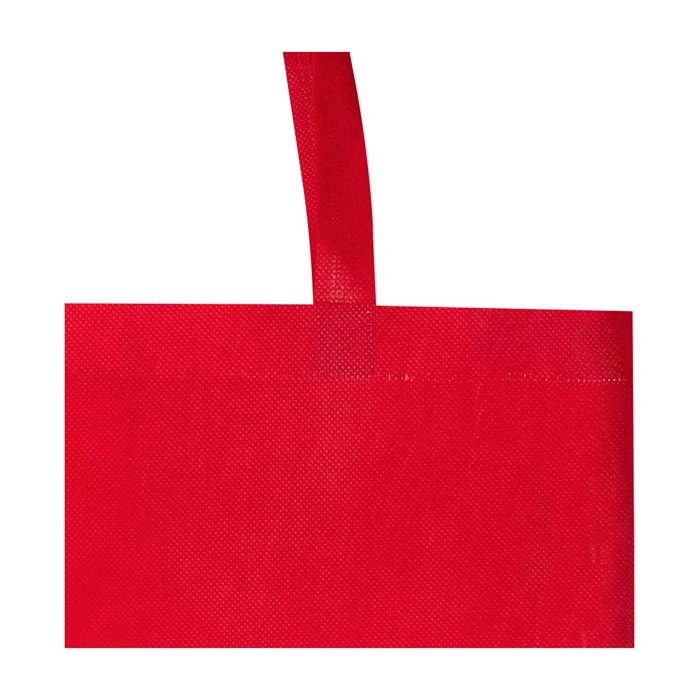 Bolsa para la compra non woven reciclada y duradera con fuelle color rojo vista detalle 1