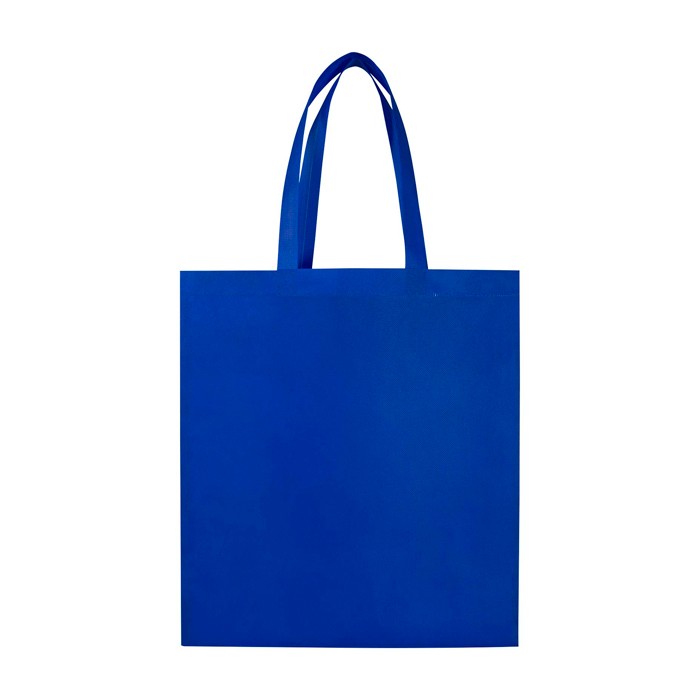 Bolsa para la compra non woven reciclada y duradera con fuelle color azul real segunda vista trasera