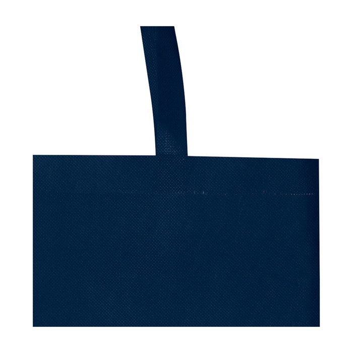 Bolsa para la compra non woven reciclada y duradera con fuelle color azul marino vista detalle 1