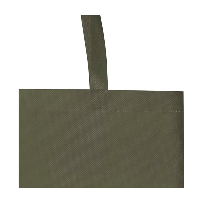 Bolsa para la compra non woven reciclada y duradera con fuelle color verde oscuro vista detalle 1