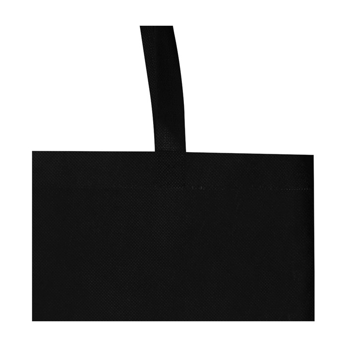 Bolsa para la compra non woven reciclada y duradera con fuelle color negro vista detalle 1