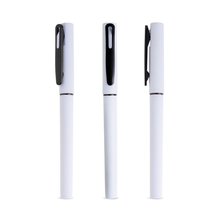 Roller reciclado con cuerpo gomoso y escritura suave tinta negra color blanco Roller reciclado con cuerpo gomoso y escritura suave tinta negra color blanco