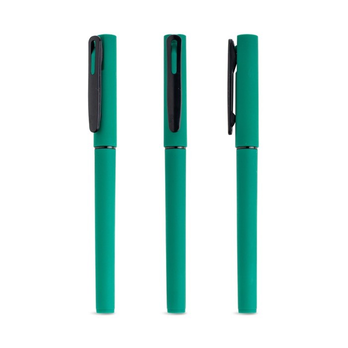 Roller reciclado con cuerpo gomoso y escritura suave tinta negra color verde Roller reciclado con cuerpo gomoso y escritura suave tinta negra color verde