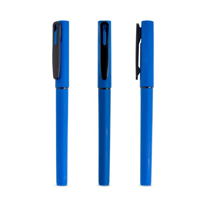 Roller reciclado con cuerpo gomoso y escritura suave tinta negra color azul real Roller reciclado con cuerpo gomoso y escritura suave tinta negra color azul real