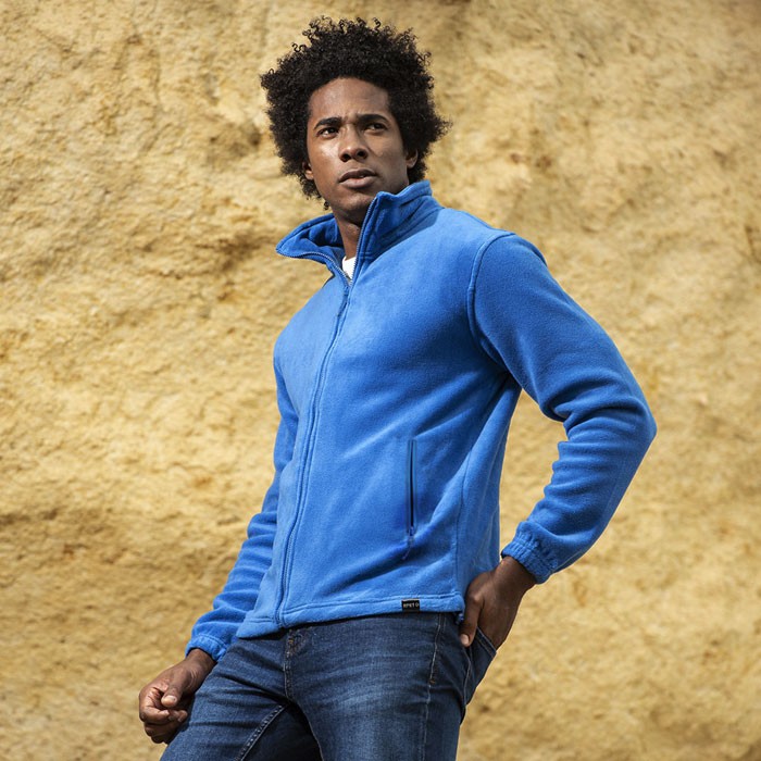 Chaqueta polar reciclada 280 g/m2 color azul primera vista Chaqueta polar reciclada 280 g/m2 color azul primera vista