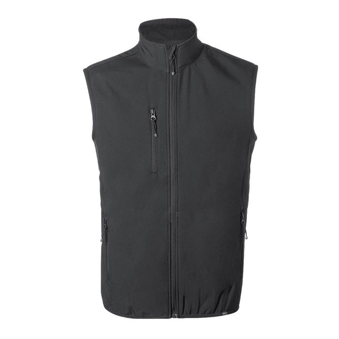 Chaleco softshell reciclado 300 g/m2 color negro Chaleco softshell reciclado 300 g/m2 color negro