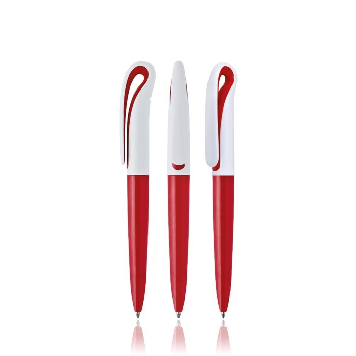 Bolígrafo estilo cisne de plástico en varios colores tinta negra color rojo