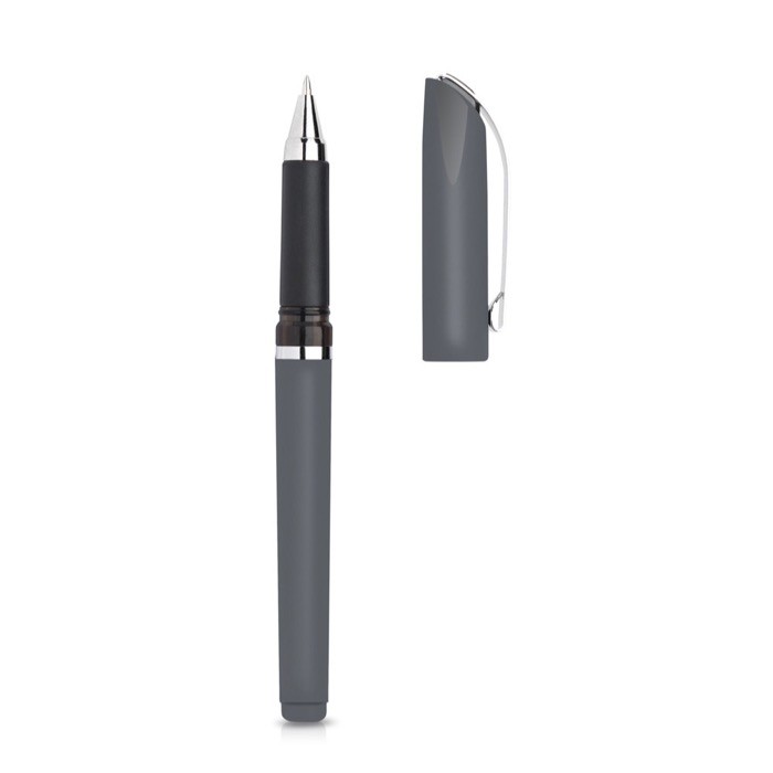 Roller ergonómico de plástico con acabado de caucho tinta negra color gris claro