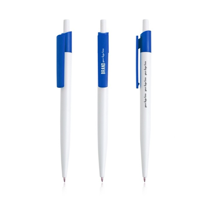 Bolígrafo en plástico reciclado con clip ancho de color tinta azul