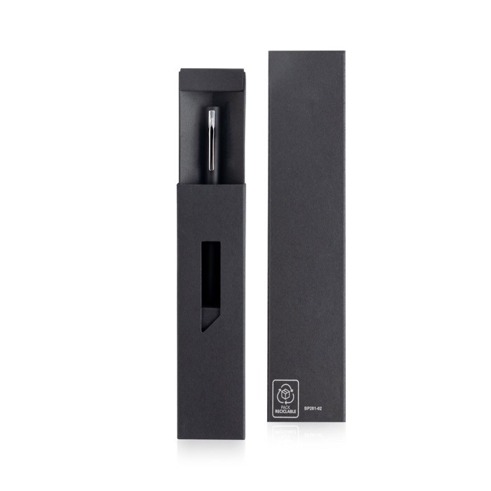 Bolígrafo lujoso de metal en colores mate con funda tinta azul color negro vista 4 Bolígrafo lujoso de metal en colores mate con funda tinta azul color negro vista 4