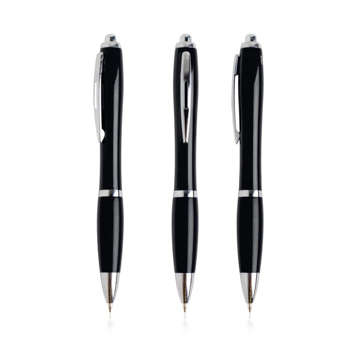 Bolígrafo de plástico de los océanos detalles cromados tinta azul color negro vista 11 Bolígrafo de plástico de los océanos detalles cromados tinta azul color negro vista 11