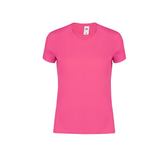 Camiseta de algodón entallada para mujer 150 g/m2 Fruit Of The Loom color fucsia primera vista Camiseta de algodón entallada para mujer 150 g/m2 Fruit Of The Loom color fucsia primera vista