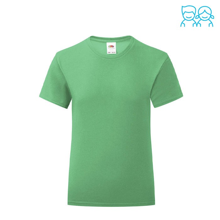 Camiseta para niña algodón 150 g/m2 color verde primera vista
