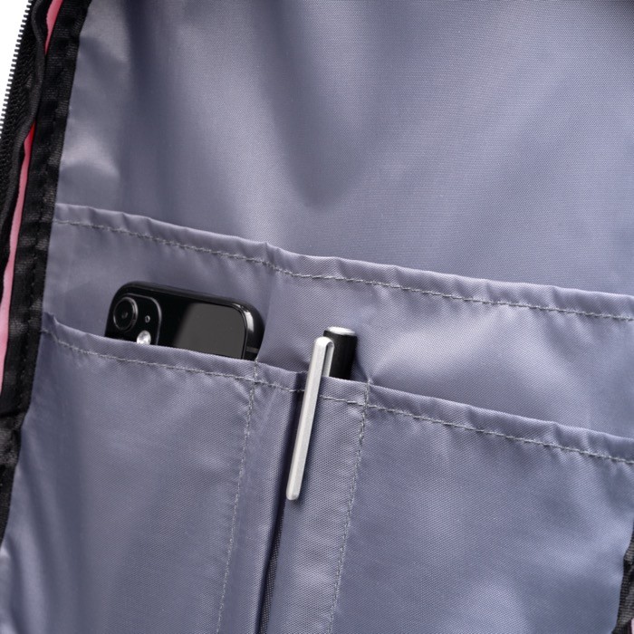 Mochila de viaje de poliéster reciclado resistente al agua PC 16” color rojo vista detalle 6