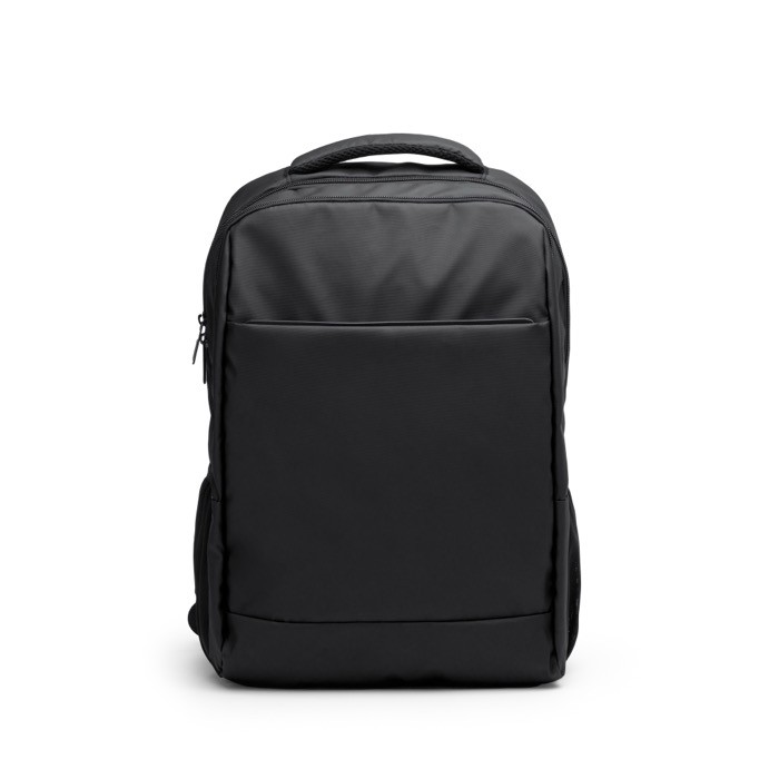 Mochila de piel PU con asas y hombro acolchadas para portátil 15” color negro segunda vista