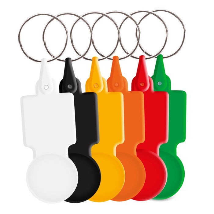 Llavero de plástico con ficha para carro ideal para la compra vista 2