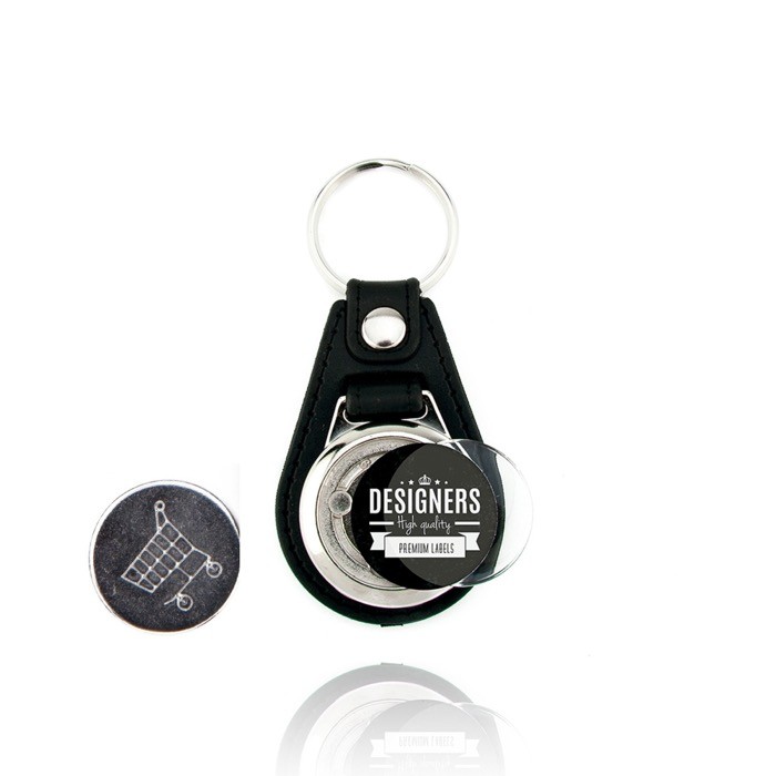 Llavero personalizable con ficha interior para carro de la compra