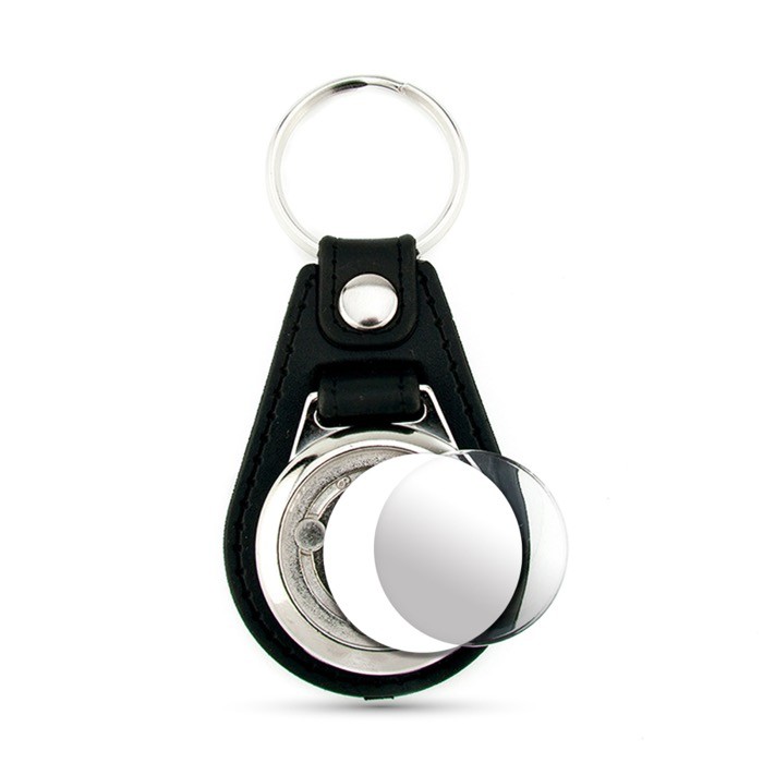 Llavero personalizable con ficha interior para carro de la compra color negro vista 11