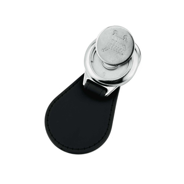 Llavero personalizable con ficha interior para carro de la compra color negro vista 2