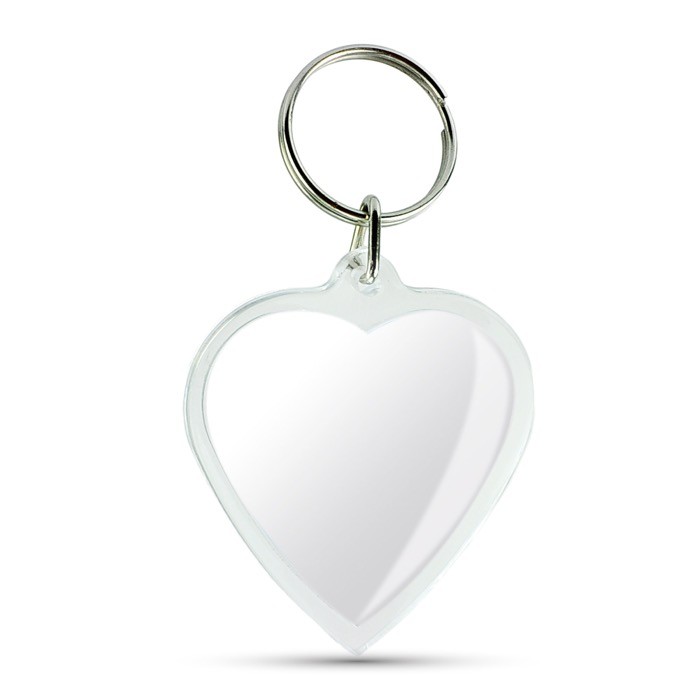 Llavero con forma de corazón con inserción de papel a 2 caras color transparente Llavero con forma de corazón con inserción de papel a 2 caras color transparente