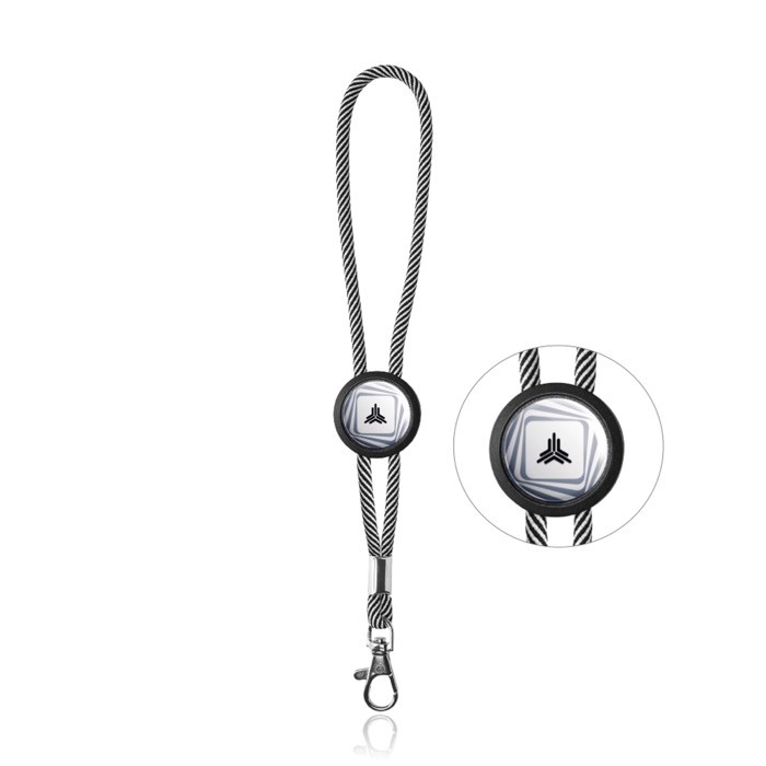 Llavero de poliéster con mosquetón y pieza personalizable vista 1