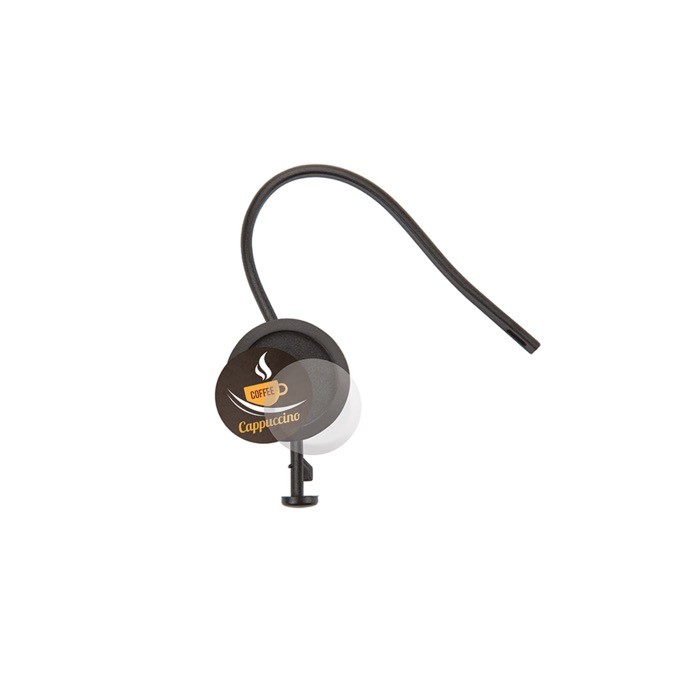 Llavero de forma ovalada con cuerda y papel insertado a una cara color negro Llavero de forma ovalada con cuerda y papel insertado a una cara color negro