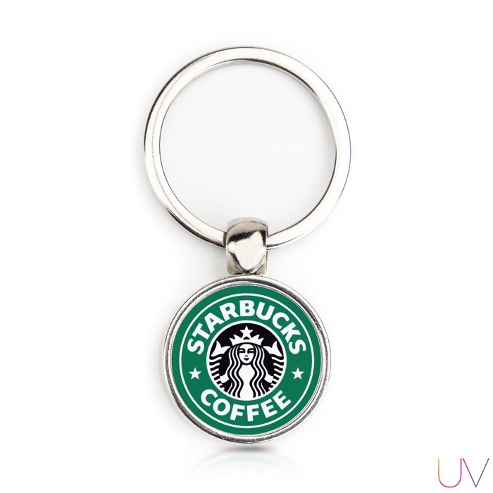 Llavero redondo metálico con personalización a dos caras y tapa