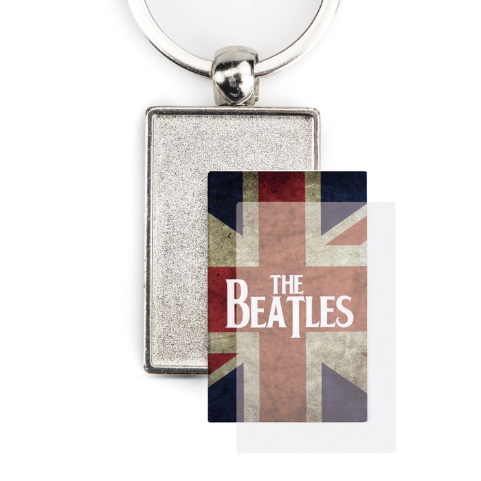 Llavero de metal cuadrado con papel insertable de 2 caras vista 2 Llavero de metal cuadrado con papel insertable de 2 caras vista 2