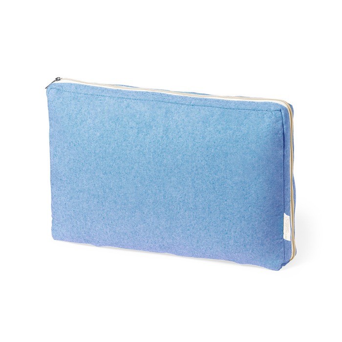 Funda acolchada para ordenador de algodón reciclado GRS 15'' color azul primera vista