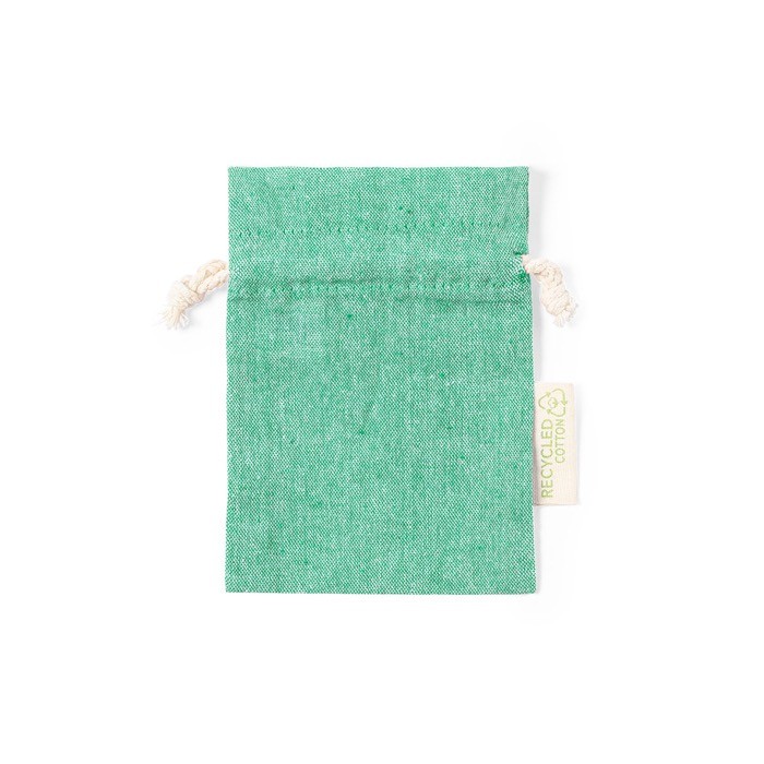 Bolsa de algodón reciclado 120 g/m2 color verde primera vista