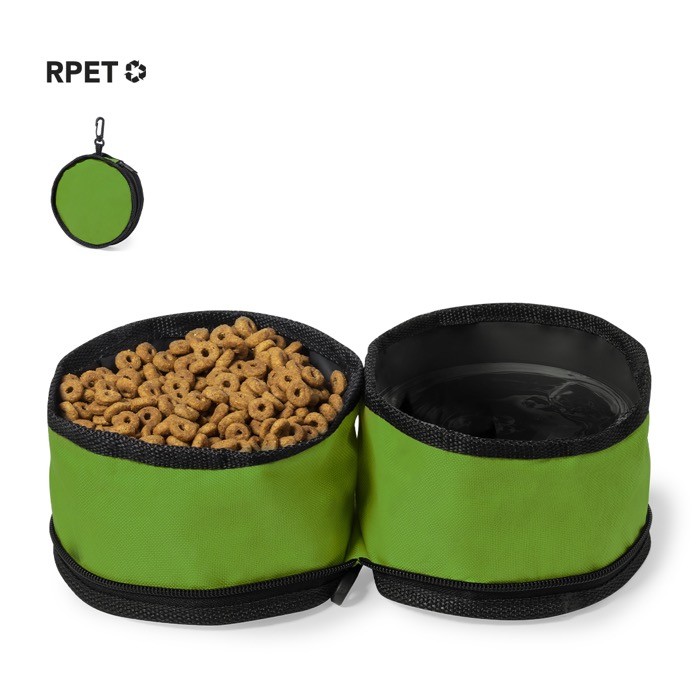 Bowl plegable y portátil para mascotas con cierre de cremallera