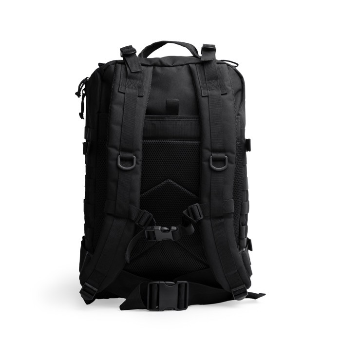 Mochila deportiva crossfit de poliéster con bolsillo antirrobo color negro vista detalle 2