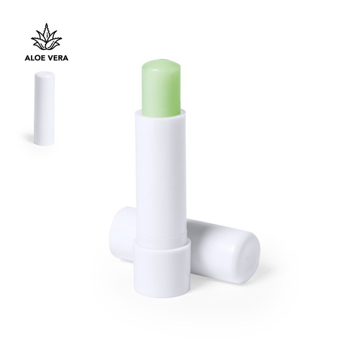 Bálsamo labial de aloe vera con estuche blanco para personalizar color blanco