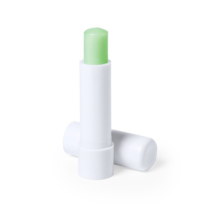 Bálsamo labial de aloe vera con estuche blanco para personalizar color blanco segunda vista