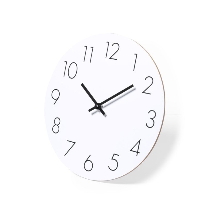 Reloj de pared de madera blanco a pilas color blanco tercera vista Reloj de pared de madera blanco a pilas color blanco tercera vista