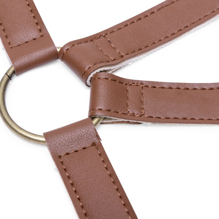 Delantal de algodón canvas con cintas de polipiel ajustables 340 g/m2 color blanco roto sexta vista