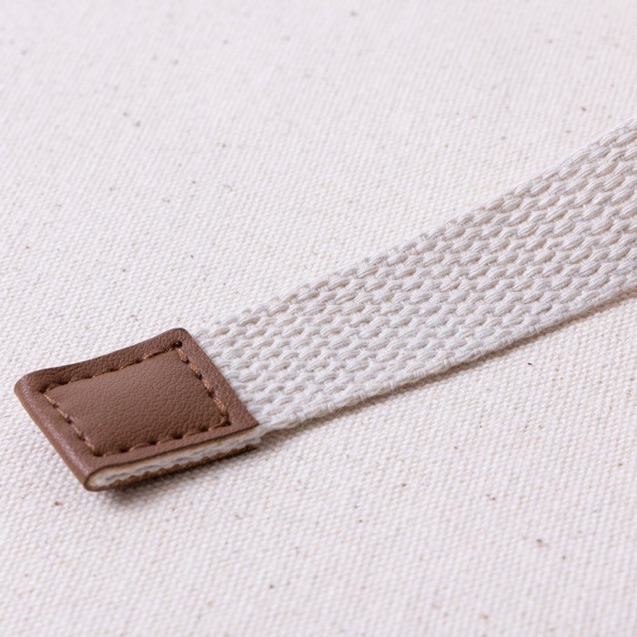 Delantal de algodón canvas con cintas de polipiel ajustables 340 g/m2 color blanco roto novena vista