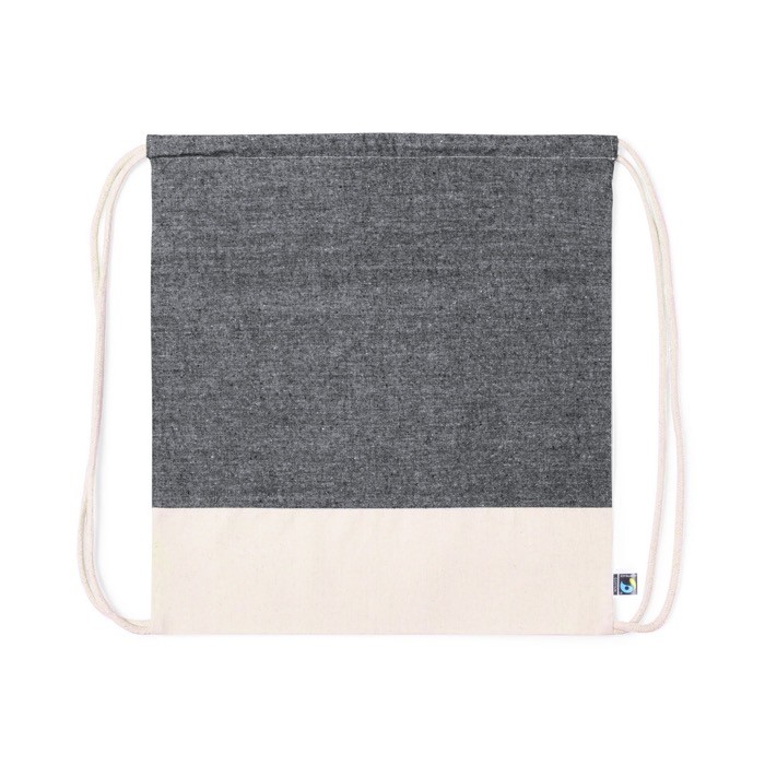 Mochila de cuerdas de algodón 140 g/m2 color negro primera vista