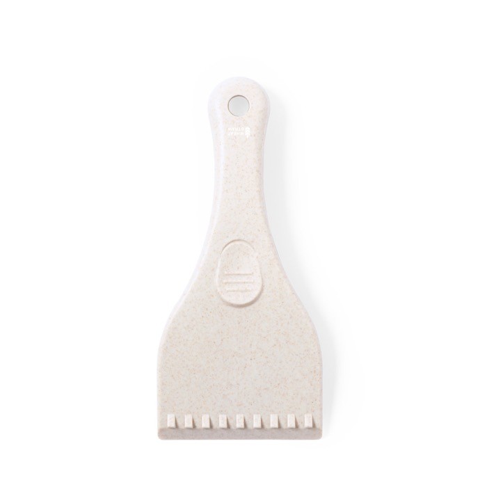 Rascador de hielo hecho de caña de trigo con asa traqueada color natural primera vista