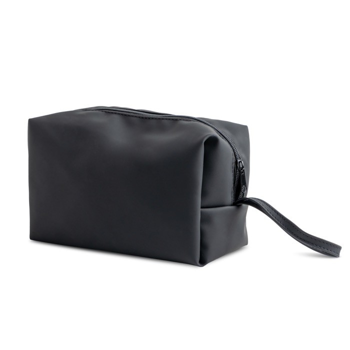 Neceser de cuero sintético con bolsillo principal con cremallera color negro vista 1