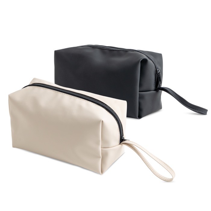 Neceser de cuero sintético con bolsillo principal con cremallera vista con varios colores