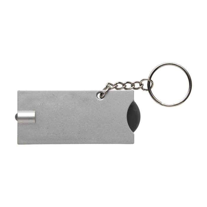 Llavero con linterna LED y moneda para coche de la compra color negro primera vista Llavero con linterna LED y moneda para coche de la compra color negro primera vista