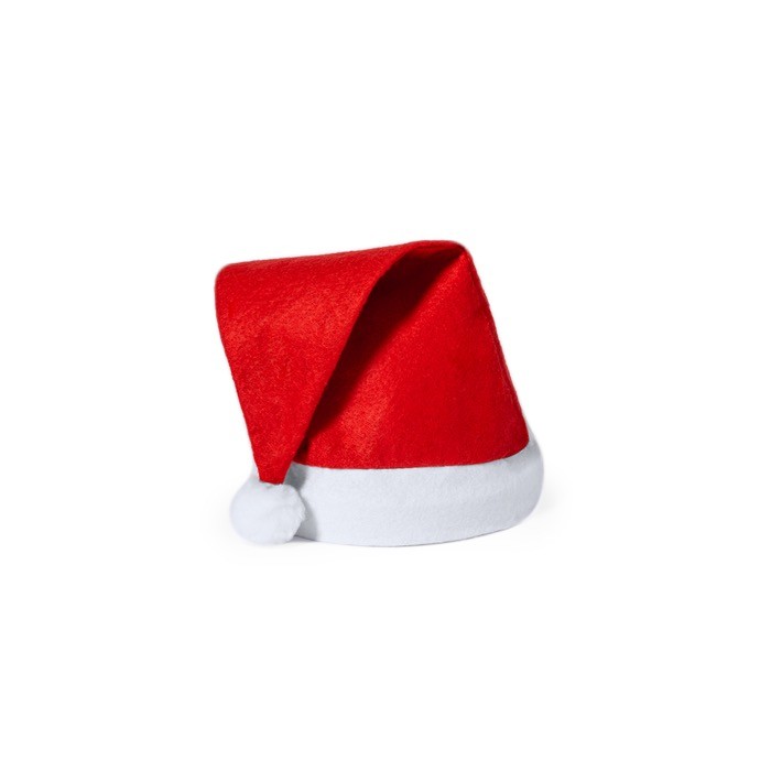 Gorro de poliéster de Papá Noel rojo y blanco para niños
