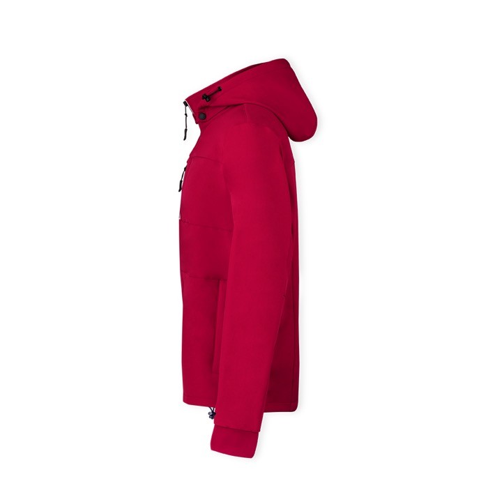 Chaqueta de soft shell con cuello alto e interior micropolar 300 g/m2 color rojo tecera vista Chaqueta de soft shell con cuello alto e interior micropolar 300 g/m2 color rojo tecera vista