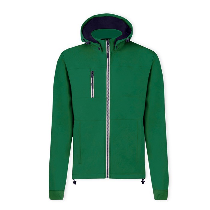 Chaqueta de soft shell con cuello alto e interior micropolar 300 g/m2 color verde primera vista Chaqueta de soft shell con cuello alto e interior micropolar 300 g/m2 color verde primera vista